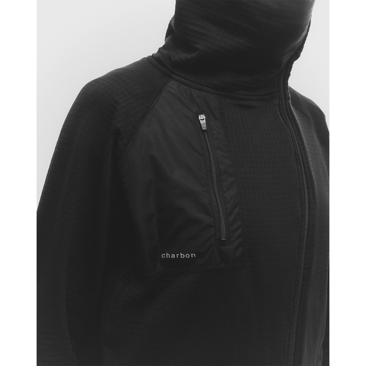 GRID FLEECE ZIP UP HOODIE