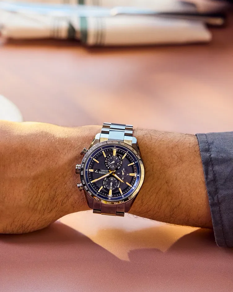 ATTESA Black Dial Super Titanium with DLC Coating Bracelet AT8289