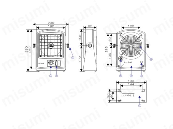直流送風式除電器 KD-410 | 春日電機（イオナイザー） | MISUMI(ミスミ)