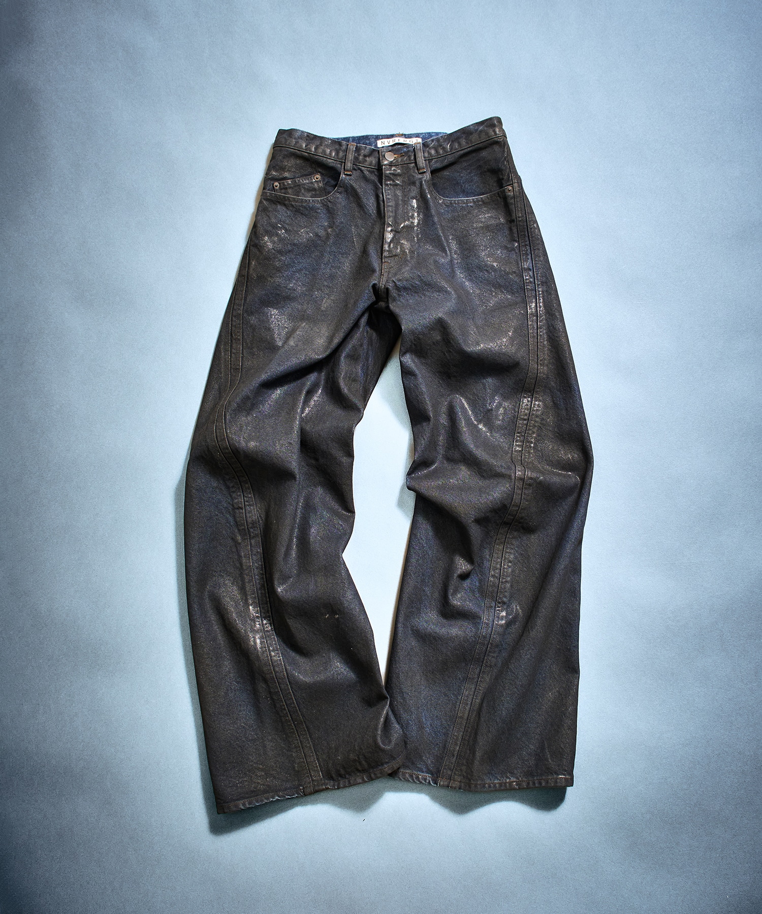 別注 COATING 3D TWISTED WIDE LEG JEANS(1 BLACK): NVRFRGT: MENS