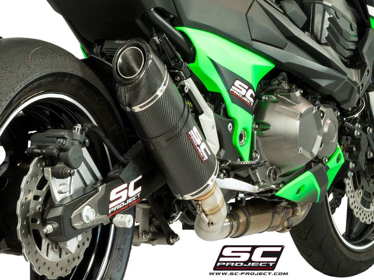 SC Project Exhaust Kawasaki Z800 e Version Oval Matte Carbon Silencer