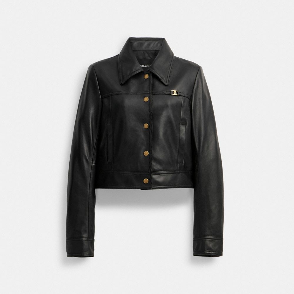 COACH® | Heritage C Snap Front Shrunken Jacket