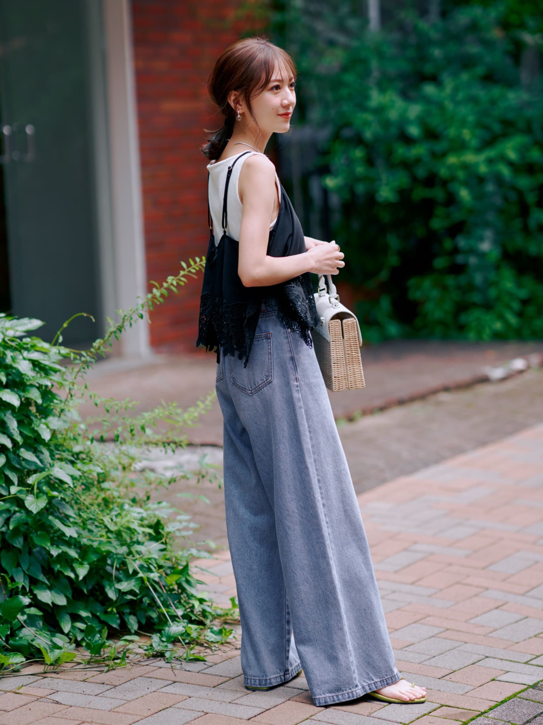 カットワークエンブロイダリーキャミソール | 小柄・低身長女性向け