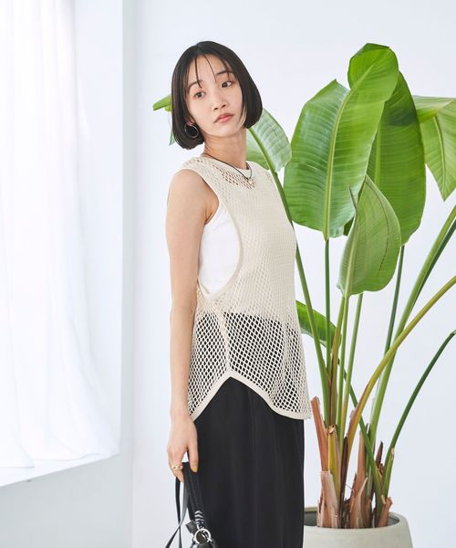 メッシュノースリーブ プルオーバー