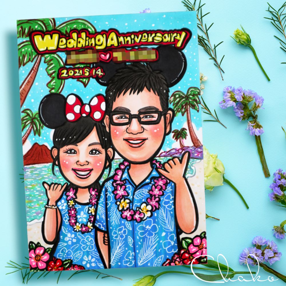 似顔絵ウェルカムボードMサイズ 【結婚式 ウェルカムボード オーダー