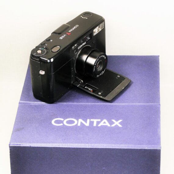 Contax TVS III Black camera W/30-60mm built in lens, sold with