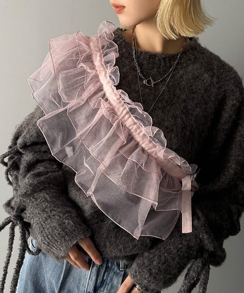 mily bilet】着こなし自由自在。マルチウェイチュールフリル mi1019034