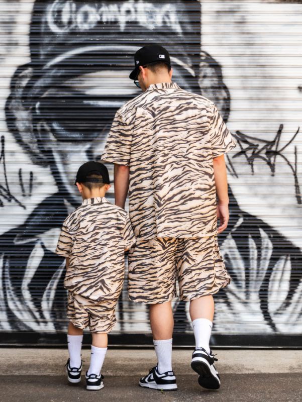 大人顔負けのキッズ用サマーシャツ!! タイガーストライプ 迷彩 FWRD denim