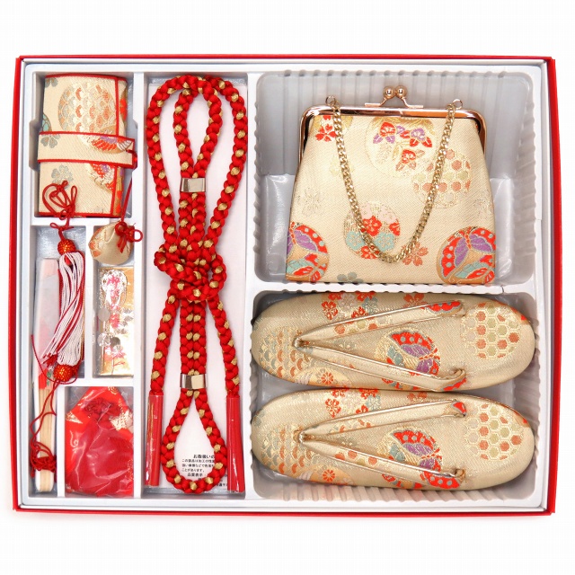 箱せこセット 七五三 女の子 金襴生地の筥迫(はこせこ)セット 7歳用