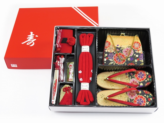 七五三 箱せこセット 7歳 女の子 段織りの筥迫(はこせこ)セット 草履