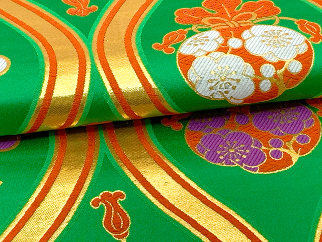 七五三 袋帯 正絹 桐生織 こども・ジュニア用 日本製 全通の女の子用祝