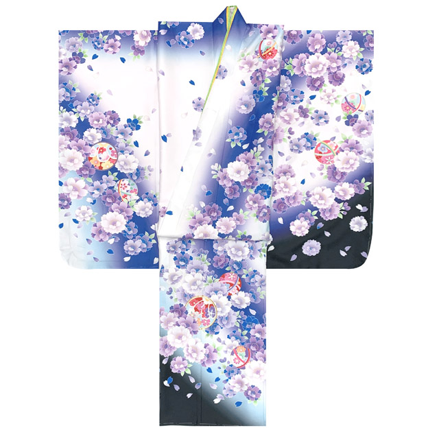 七五三 着物 7歳 2023年新作 単品 金駒刺繍 幻想的な柄の四つ身の子供