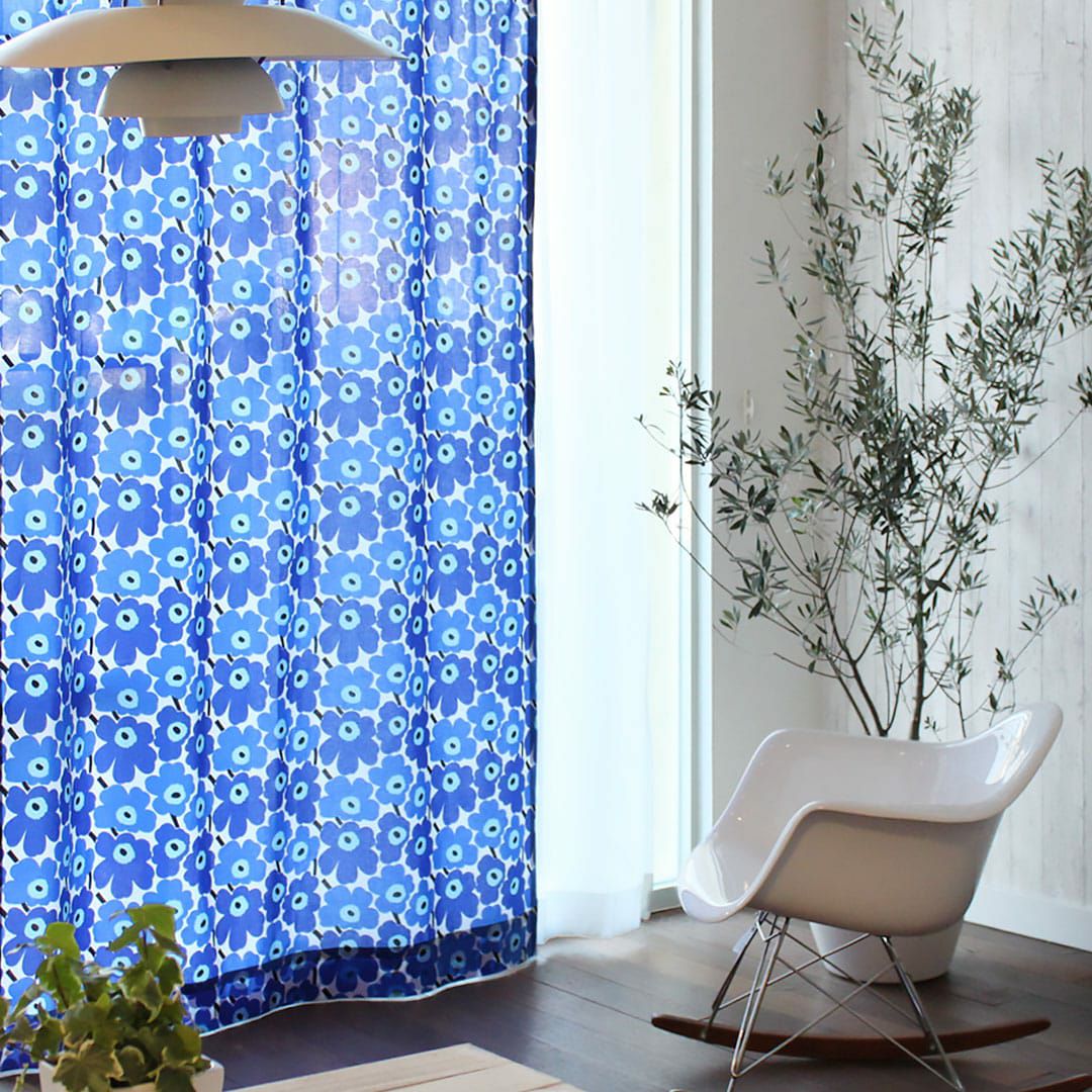 ケシの花がモチーフのカーテン「ミニウニッコ」｜ カーテン通販専門店