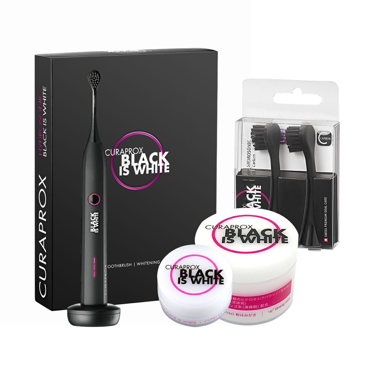 クラプロックス 音波式電動歯ブラシ ブラックイズホワイト+粉歯磨き3g