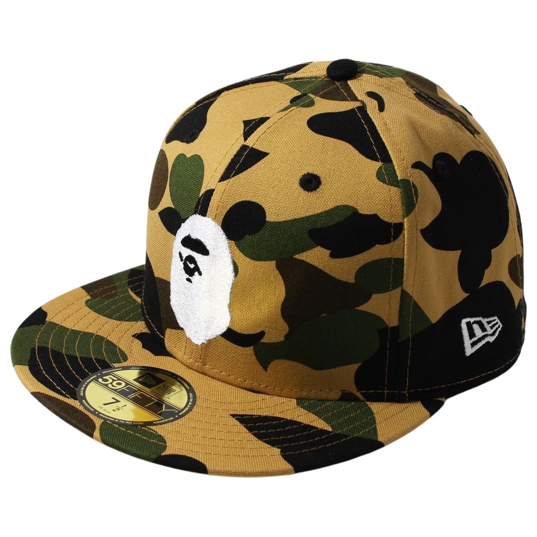 A Bathing Ape New Era 59 Fifty 1st Camo Ape Head Cap yellow