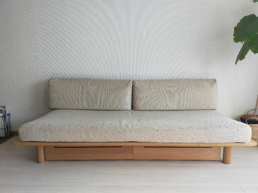 処分前値引き☆無印良品☆ソファベッド ソファ背もたれのみ 処分前