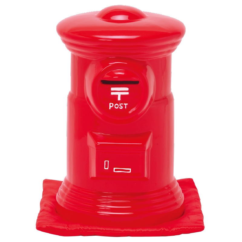ポスト型貯金箱座布団付き40cm(赤）(赤)｜郵便局のネットショップ