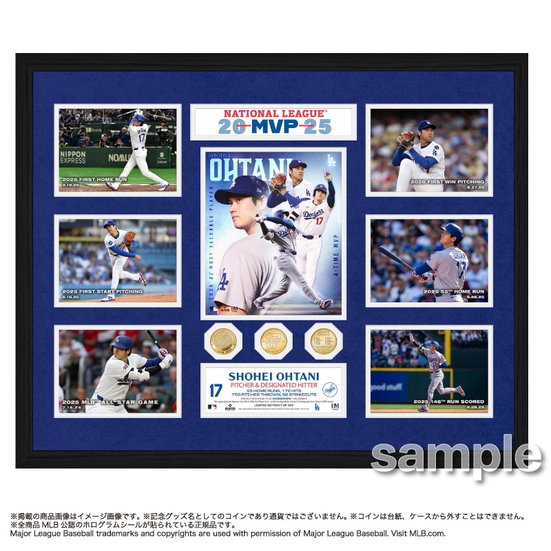 ドジャース 大谷翔平 2025 NL MVP 受賞記念 プレミアムメガフォト
