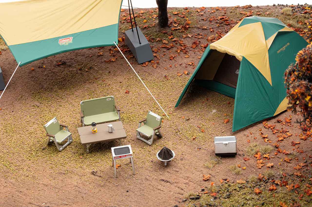 コールマンのキャンプギアがミニチュア化！1/43スケールのキャンプ