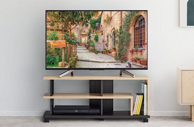 32/43インチテレビに向けたナチュラル木目仕上げテレビラックと