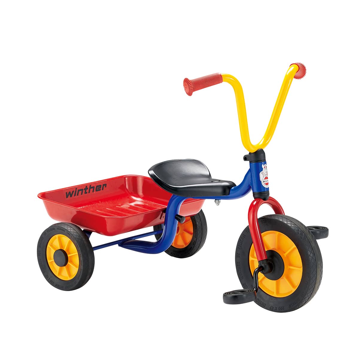 ペリカンデザイン三輪車 Vハンドル カラー（荷台つき