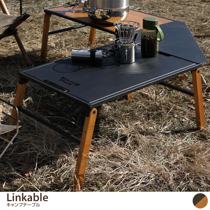 g2747]【幅77.5cm】Linkable キャンプテーブル アイアン アウトドア