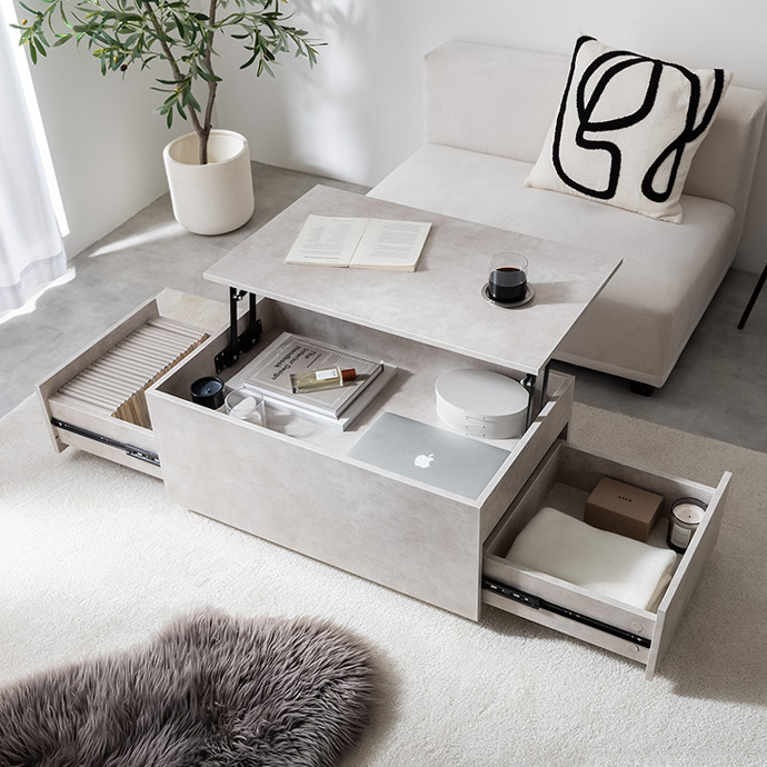 g152024]【幅80cm】昇降式センターテーブル 木製テーブル | 家具