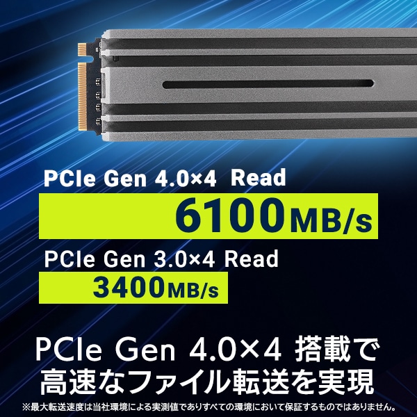 PS5 / PS5 Pro 対応 ヒートシンク付き M.2 内蔵 SSD 2TB Gen4x4対応