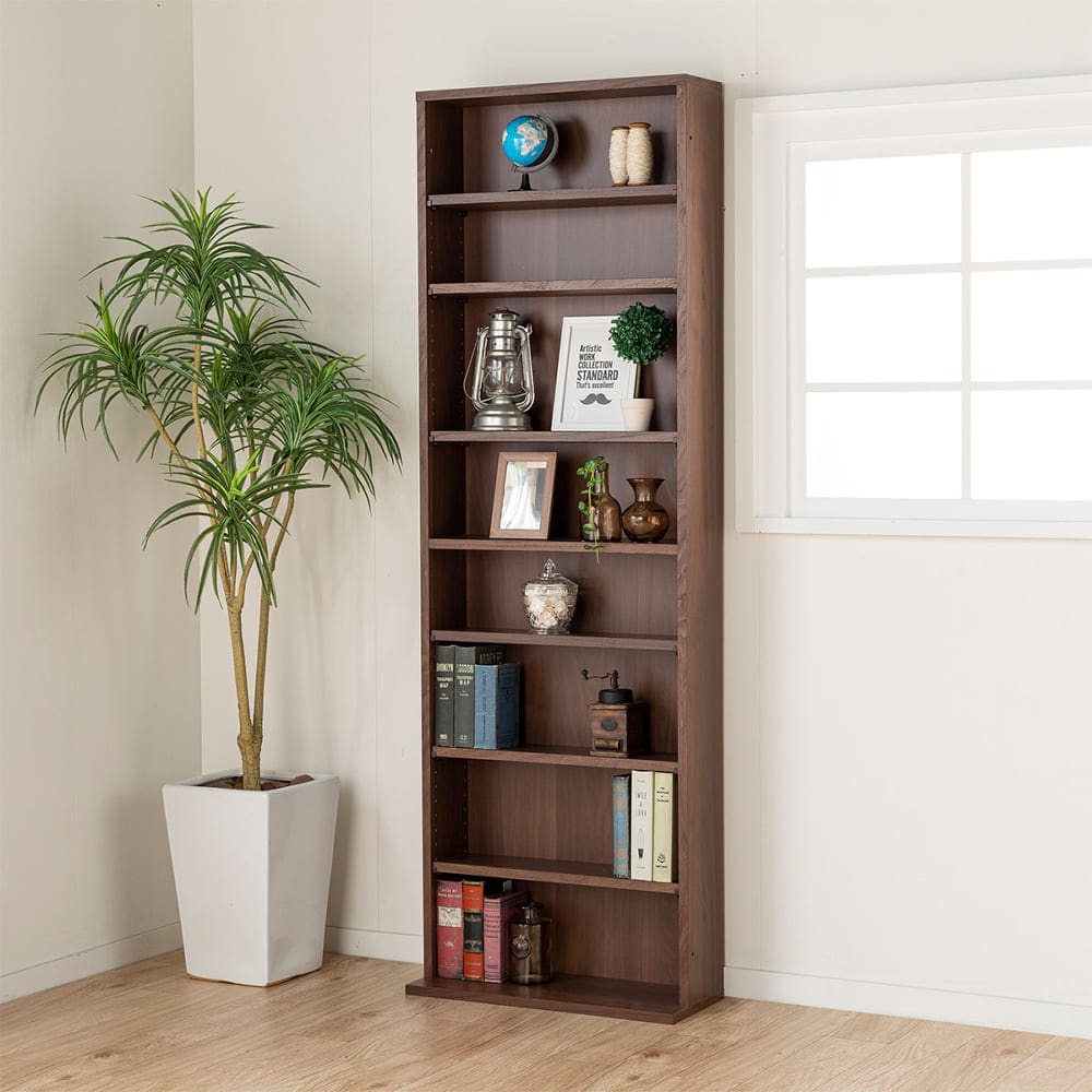 本棚 オープン薄型 ファイン60 ブラウン(幅60cm ブラウン): 本棚