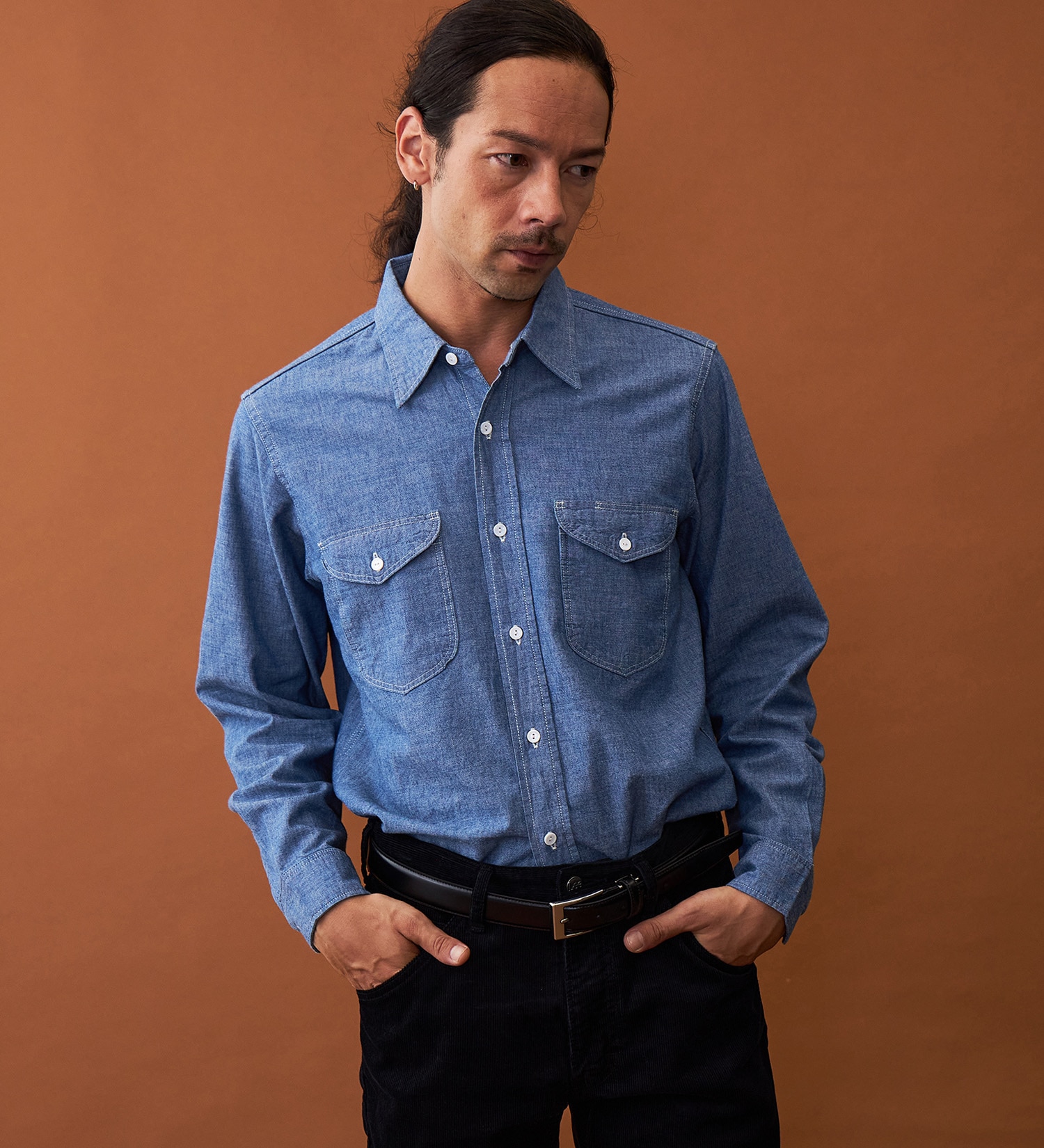 ワークシャツ【ライトオンスシャンブレー素材】|Lee|リー