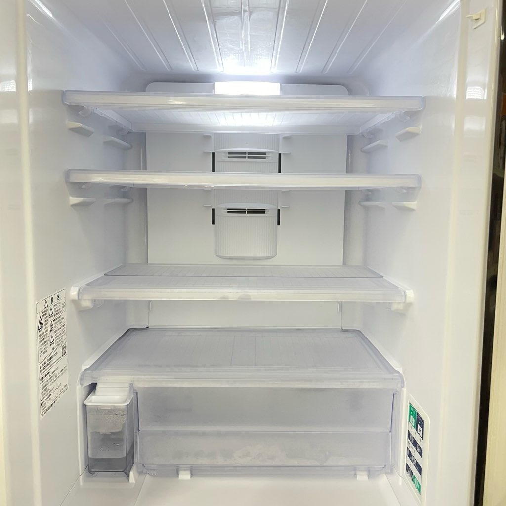 シャープ 356L 3ドア冷蔵庫 SJ-GW36D-R 2018年製 どっちもドア ガラス