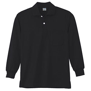 DRY 長袖ポロシャツ 9007 1 ネービー SS～5L| 作業服