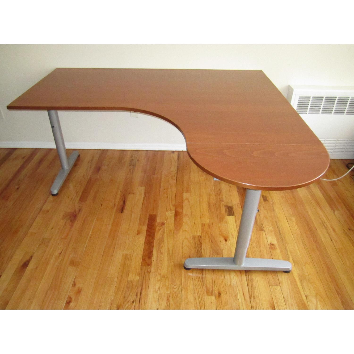 Ikea Right Corner Galant Office Desk w/ Extension - AptDeco