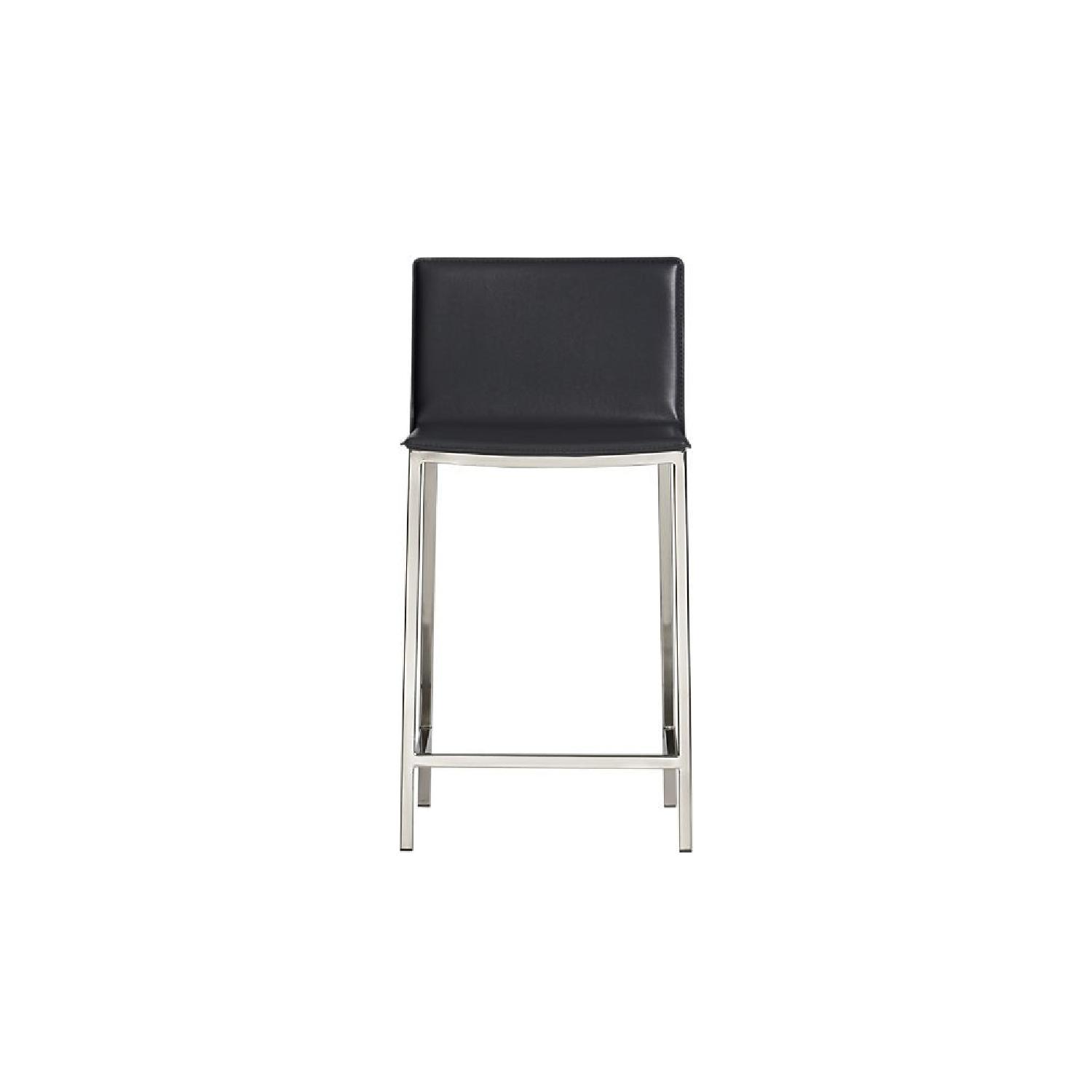CB2 Phoenix Carbon Black Counter Height Bar Stools - AptDeco