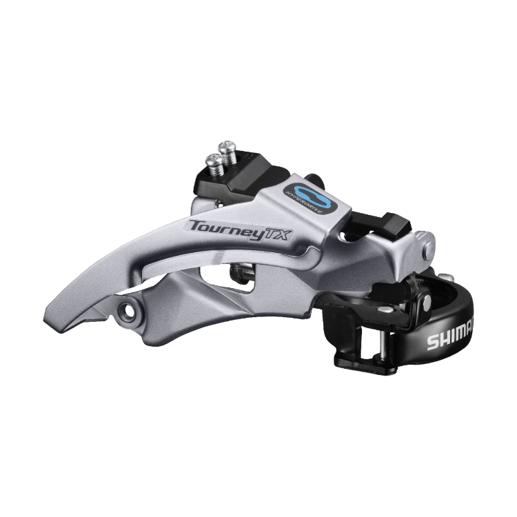 TOURNEY TX FRONT DERAILLEUR TOP SWING (CLAMP BAND MOUNT) 3X8/7s