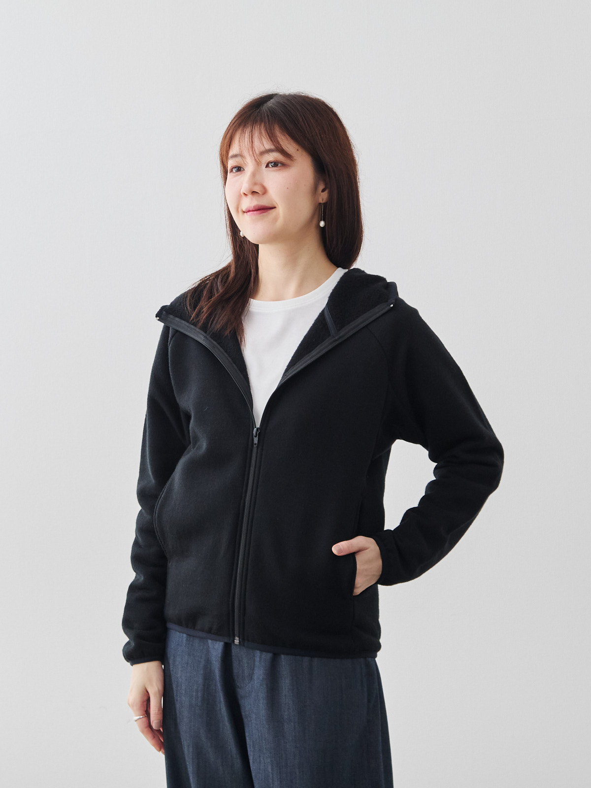 Premium ウールフリースパーカー/NIKKE AXIO®/ブラック | Factelier