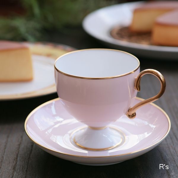 ノリタケ ダイヤモンドコレクション カップ＆ソーサー ピンク 金彩 未