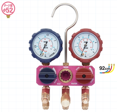 ミニボールバルブ式(デジタル)ゲージマニホールド TASCO No.26702
