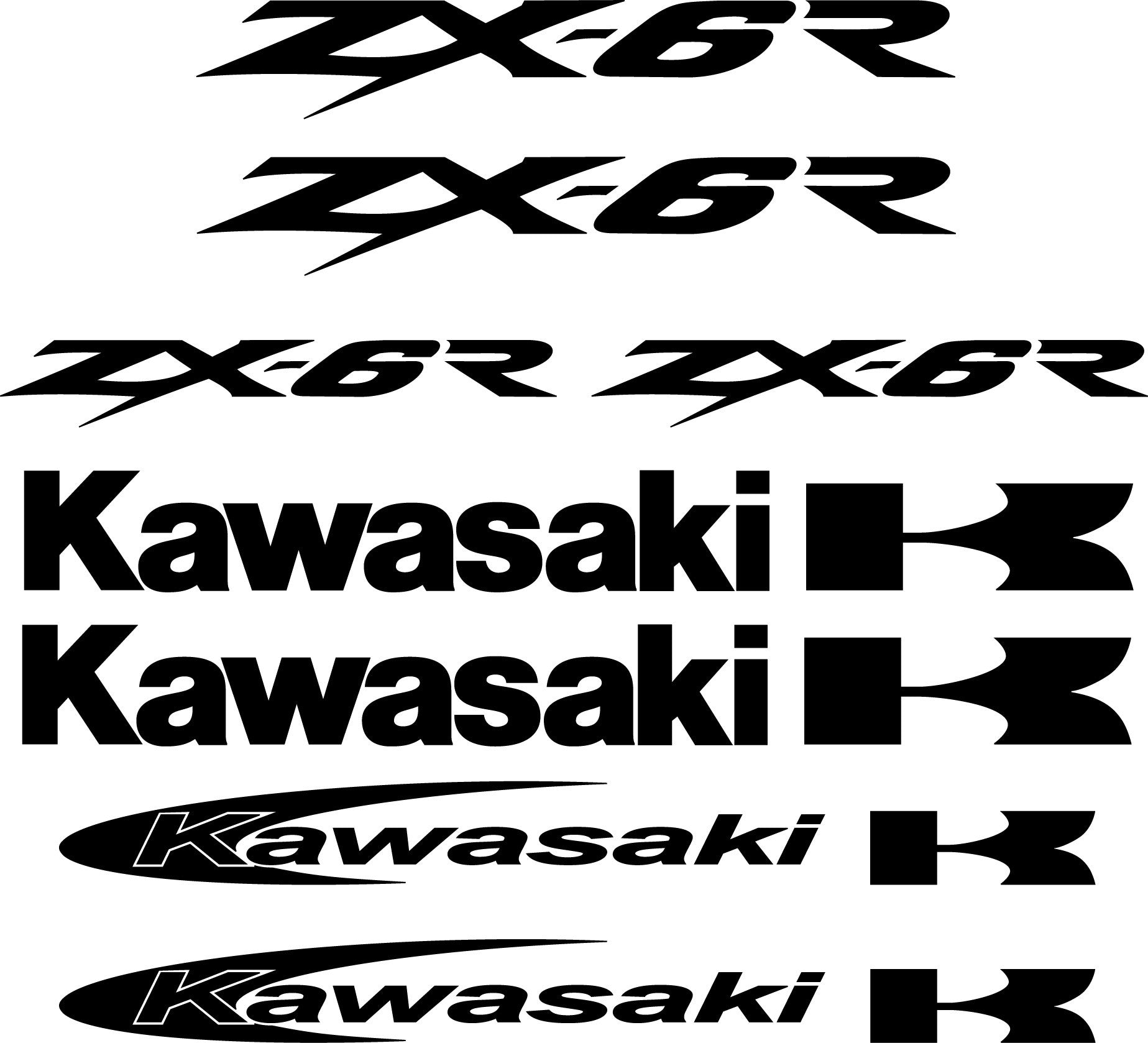 Kawasaki ZX 6R バイク用ステッカー ステッカーキット – Deco Sticker