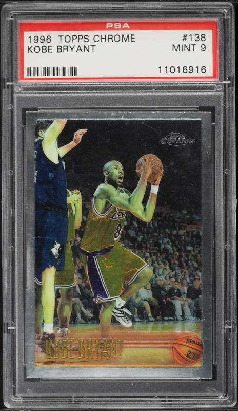 1996 Topps Chrome Kobe Bryant ROOKIE #138 PSA 9 MINT on Fanatics