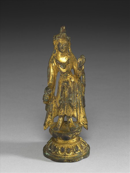 古铜 仏像 時代 觀音像 銅鎏金 古铜 仏像 時代 觀音像 銅鎏金 明清时期