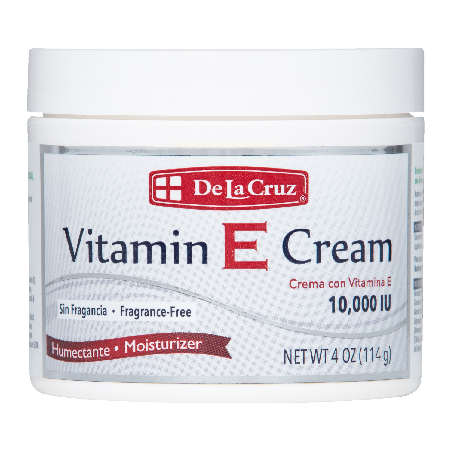 De La Cruz® Vitamin E Cream Fragrance Free 4 OZ. (114 g)