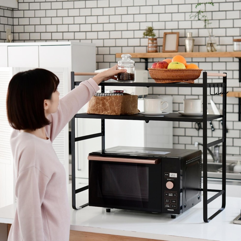 dショッピング |レンジ上ラック 棚2段 幅44-71 奥行35.5 高さ70.5cm 幅