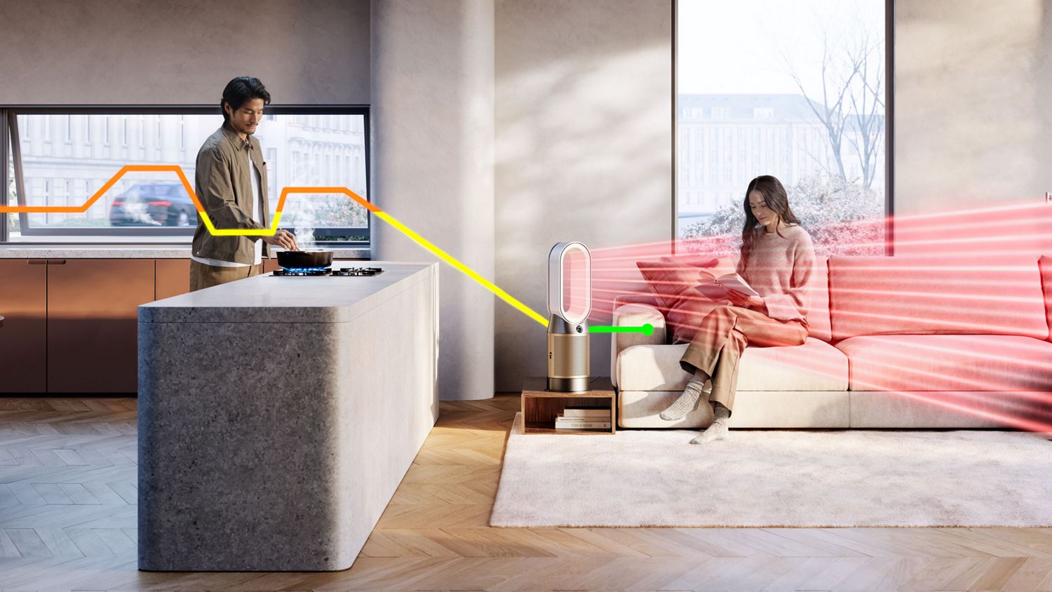 Dyson Purifier Hot+Cool HP2 De-NOx 空気清浄ファンヒーター ホワイト