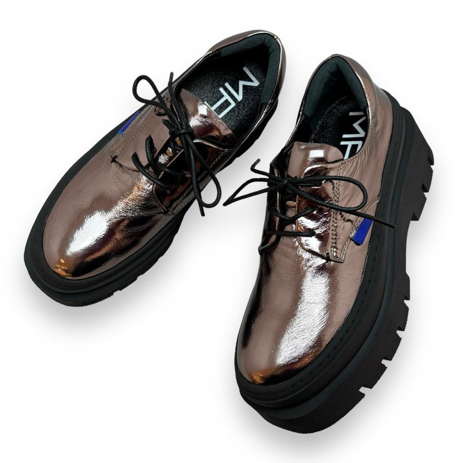 送料無料】MANA マナ シューズ チャンキーソール レースアップ 本革 靴