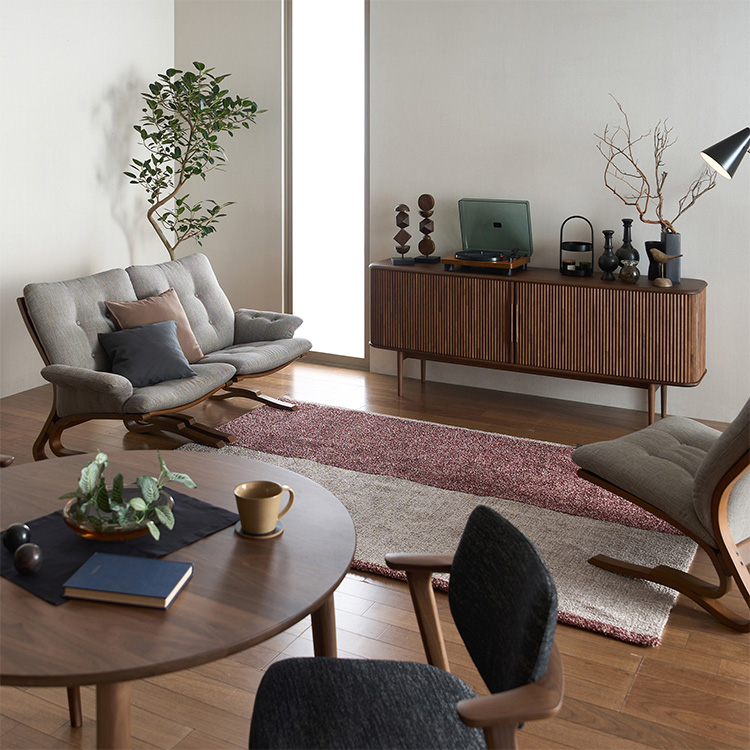 ロールドアキャビネット 幅180cm QW6400 ウォールナットナチュラル