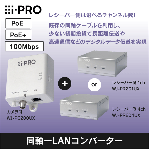 i-PRO】同軸-LANコンバーターセット （カメラ側+レシーバー側4ch） WJ