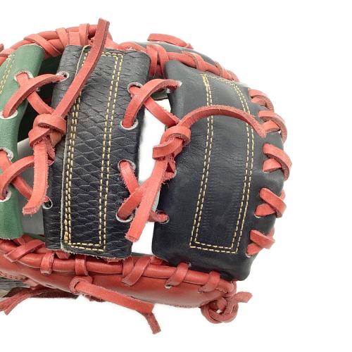 MUJI GLOVE 軟式グローブ グリーン×レッド×ブラック ファーストミット