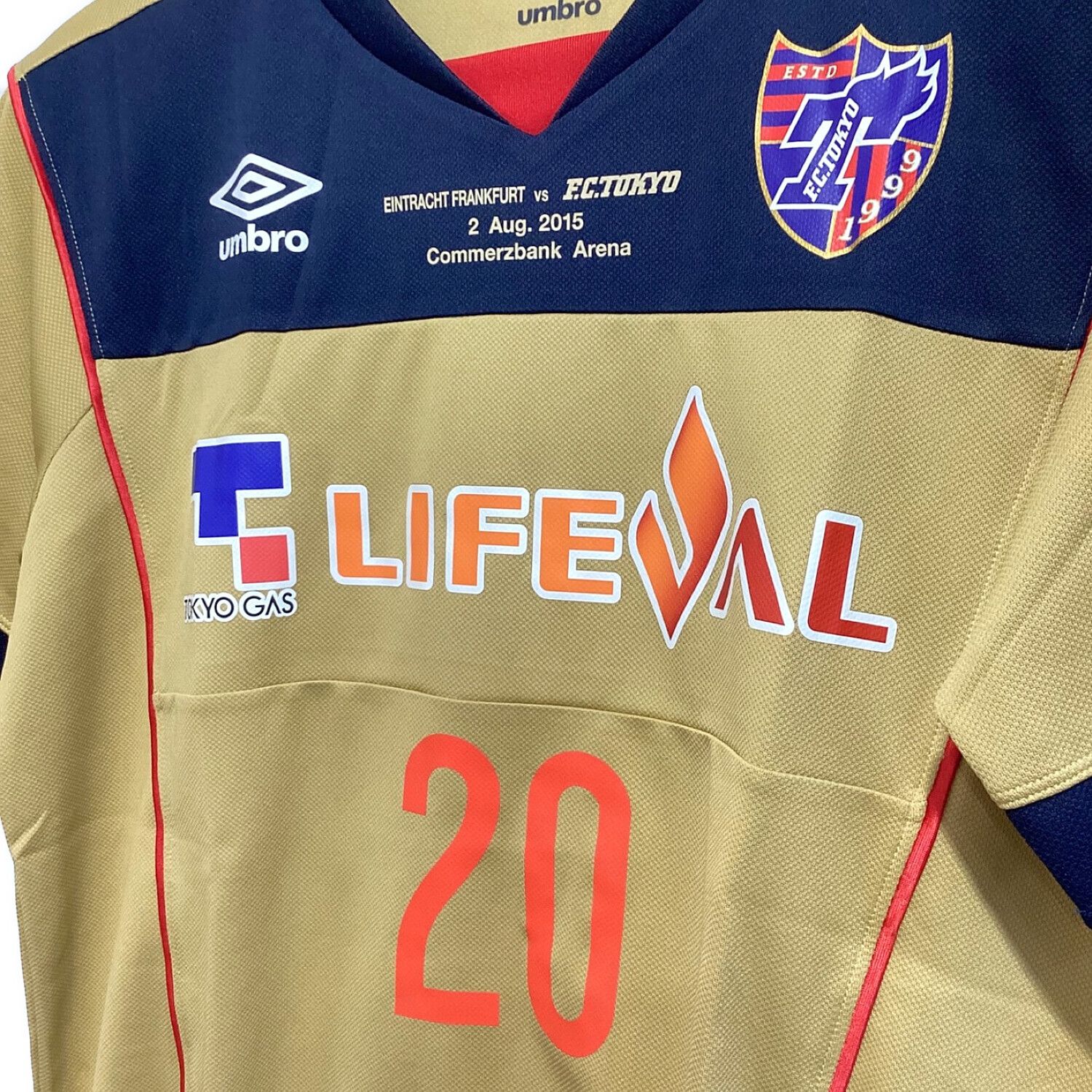 FC東京 (エフシートウキョウ) サッカーユニフォーム SIZE O ゴールド