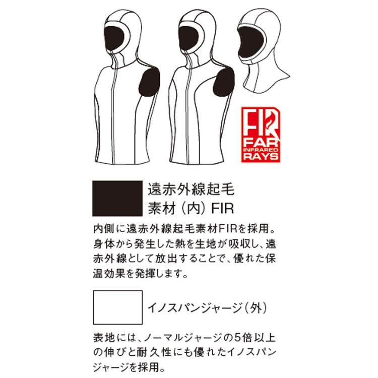 mic21ダイビングショップ[ GULL ] 2mm×3mmFIRフードベスト メンズ GW